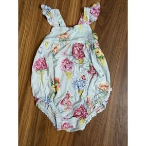 Posh Peanut Baby Girls 6-12 Months Romper Outfit Flower Ice Cream Butterflies V